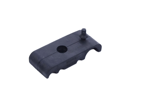 Molded black rubber buffer mount with locating pin, shock absorbing rubber support pad for car headlight assembly